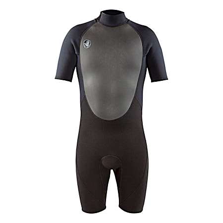 Men's Black Pro 3 Short Arm Spring Suit