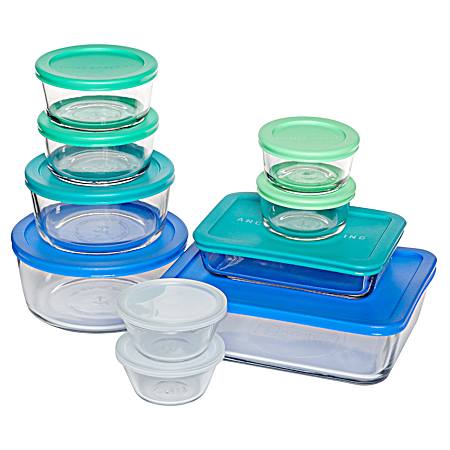 Food Storage w/ SnugFit Multi-Color Lids - 20 Pc