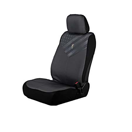 Traditional 2 pc Gray/Flag Lowback Seat Cover