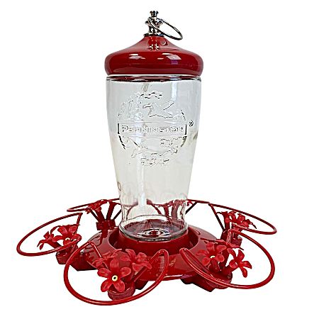 32 oz Triple Trumpet Glass Bottle Hummingbird Feeder