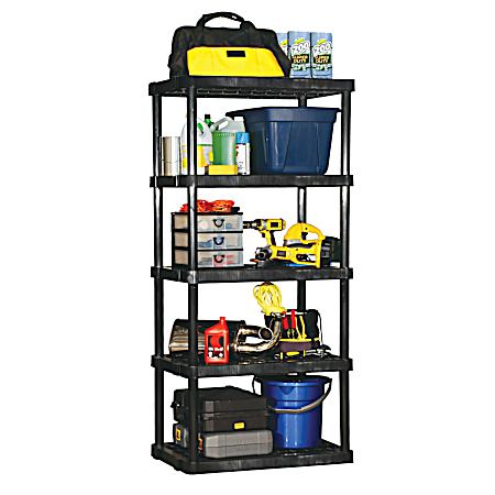 Black Extra Large Heavy-Duty Ventilated 5-Shelf Unit