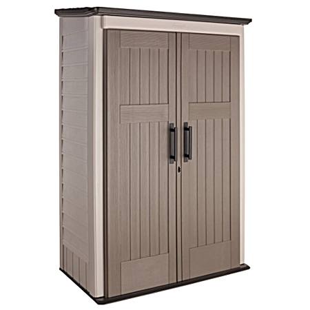 4 ft x 2.5 ft Brown/Beige Large Vertical Shed
