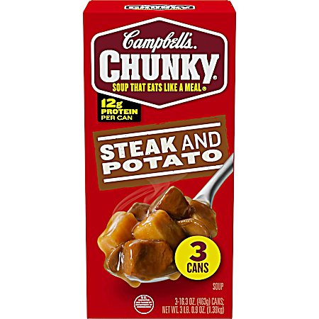 Chunky 16.3 oz Steak and Potato Soup - 3 Pk