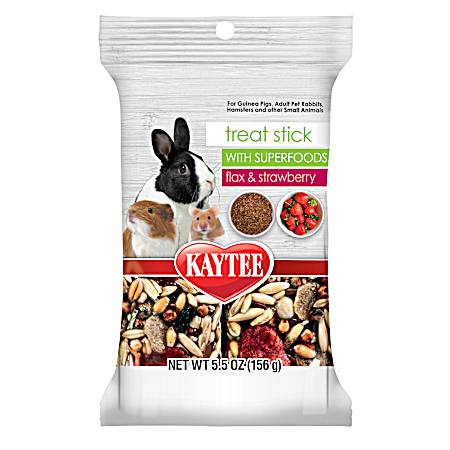 5.5 oz Treat Stick w/ SUPERFOODS Flax & Strawberry for Small Animals