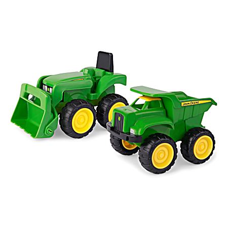 John Deere Sandbox Vehicles w/ Loader & Dump Truck - 2 Pk