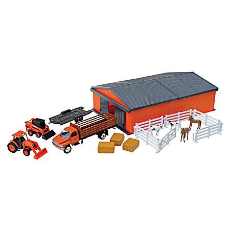 Farm Vehicles w/ Machine Shed Playset