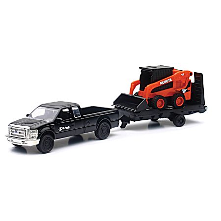 Die-Cast Kubota SSV65 w/ Chevy Pickup Truck