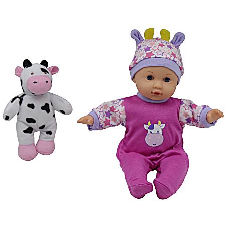 12 in Baby Doll with Animal - Assorted