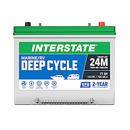 Marine / RV Deep Cycle Battery - Group 24, 590 CCA