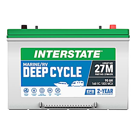 Marine / RV Deep Cycle Battery - Group 27, 675 CCA