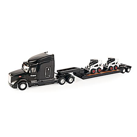 1/32 Peterbilt T Model 579 Lowboy Bobcat Skid Loaders