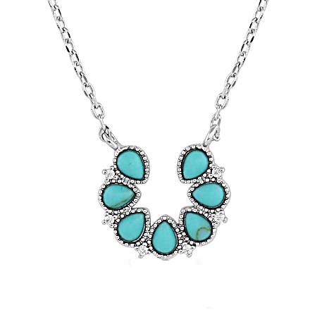 Lucky Seven Turquoise Horseshoe Necklace