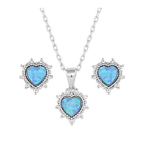 Royal Heart Opal Jewelry Set