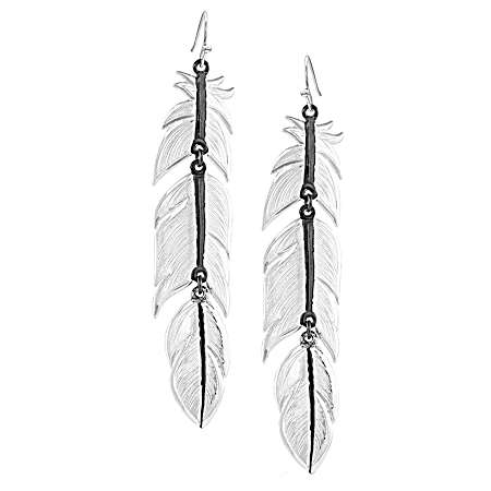Midnight Magic Feather Earrings