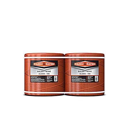32,000 ft Orange 130 Polypropylene Baler Twine - 2 Pk