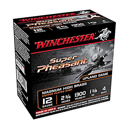 12 Gauge Super Pheasant 2-3/4'' 4 Shot Lead Upland Shotshells - 25 Rounds