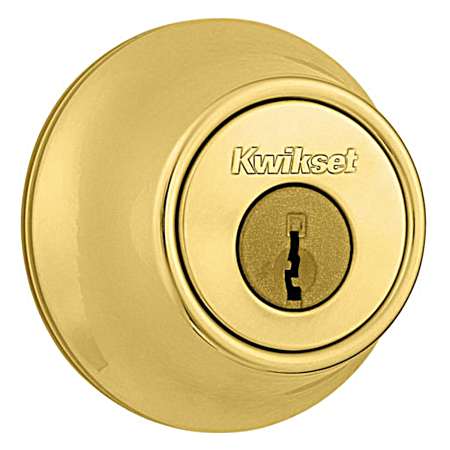 660 Series Single Deadbolt - Polished Brass