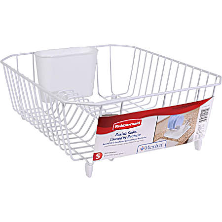 Small White Antimicrobial Wire Dish Drainer
