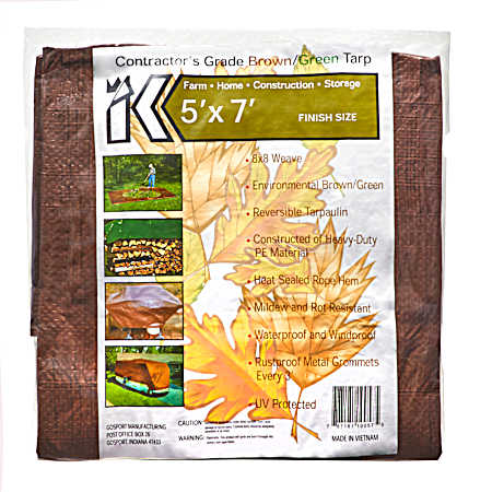 Standard-Duty Green & Brown Reversible Poly Tarp