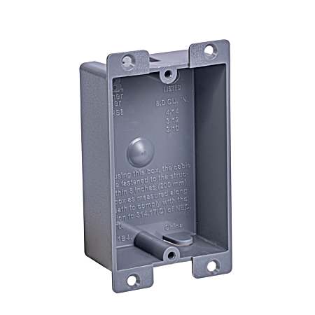 1-Gang 8 cu. in. Grey PVC Old Work Standard Switch/Outlet Wall Electrical Box