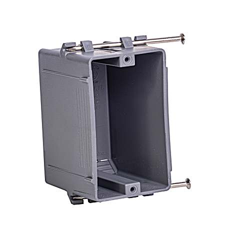 1-Gang 18 cu. in. Grey New Work Standard Switch/Outlet Wall Electrical Box
