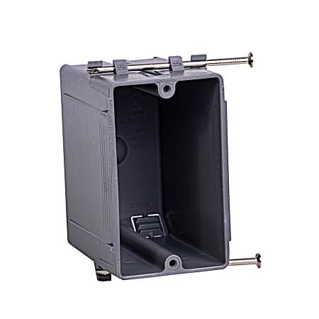 1-Gang 22 cu. in. Grey New Work Standard Switch/Outlet Wall Electrical Box