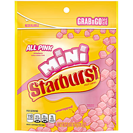 8 oz All Pink Minis Fruit Chews Candy