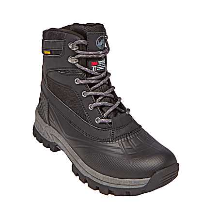 Men's Black Waterproof Winter Boots