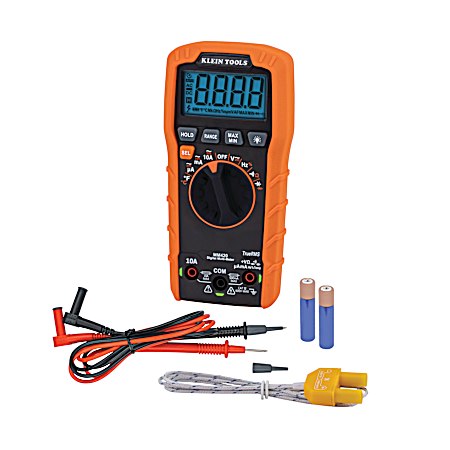 600V Orange-Black TRMS Auto-Ranging, Temp, Digital Multimeter