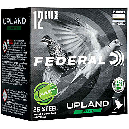12 Gauge Upland Steel 2-3/4'' 7.5 Shot Shotshells - 25 Rounds