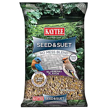 Seed & Suet No Mess Blend Blueberry Flavor Wild Bird Food, 10 lbs