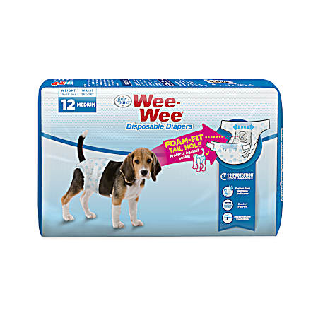 Wee-Wee Medium Disposable Diapers - 12 Pk