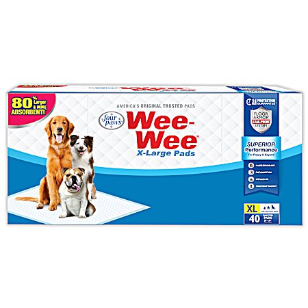 X-Large Wee-Wee Housebreaking Pads - 40 Ct