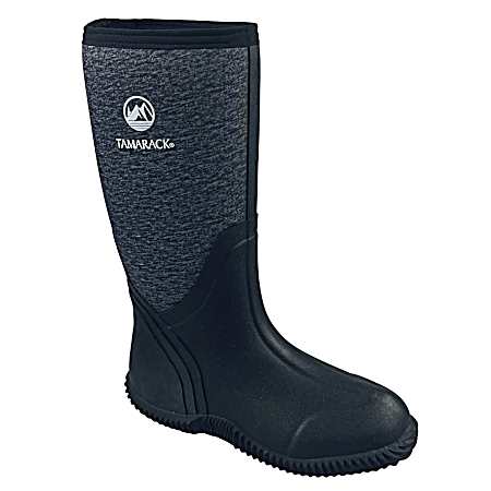 Women's Black Neoprene Rubber Boots