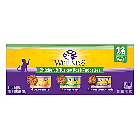 Chicken & Turkey Grain-Free Pâté Favorites Variety Pack - 12 Pk