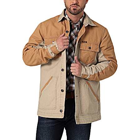 Men's Western Mixed Canvas Chore Coat