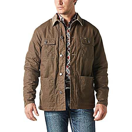 Men's Western Quilted Flannel Lined Barn Coat
