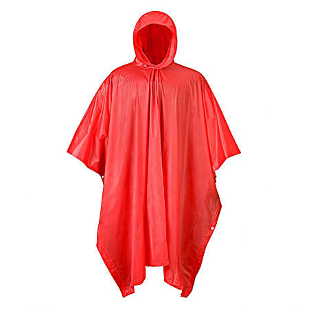 Unisex Adult Red Travel/Emergency Poncho