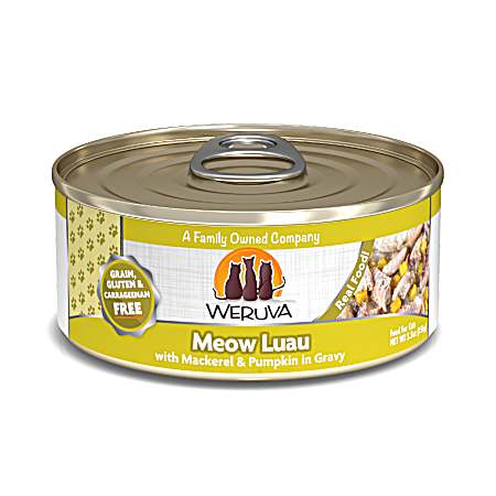 5.5 oz Classic Cat Food Meow Luau w/ Mackerel & Pumpkin in Gravy