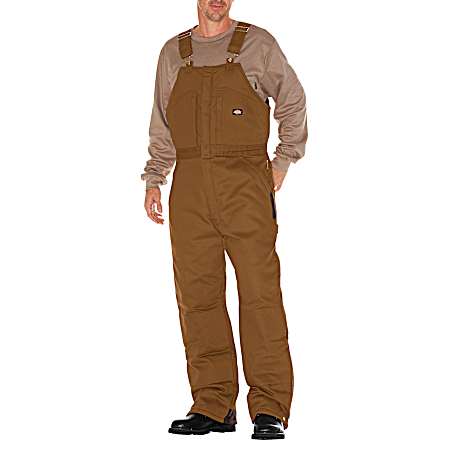 Men's Brown Duck Insulated Duck Bib Overall