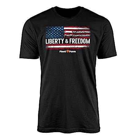 Men's Black Red White & True America Short Sleeve Shirt