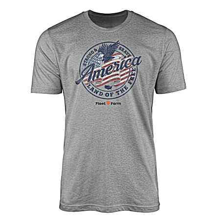 Men's Sport Grey Strong & Brave America Short Sleeve Shirt
