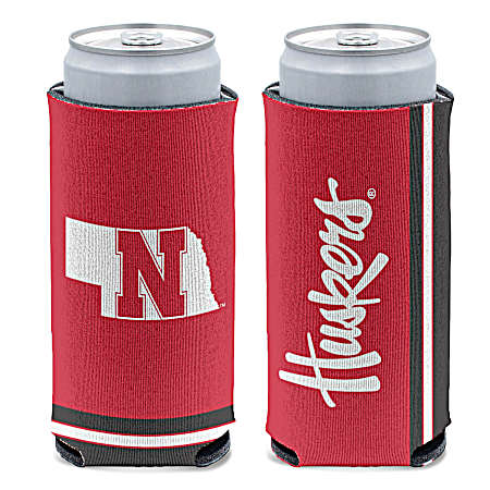 Nebraska Cornhuskers Neoprene Slim Can Cooler