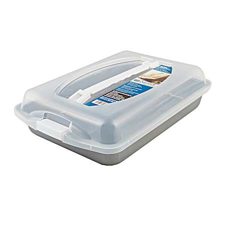 Non-stick 12.7 in. x 8.9 in. x 2 in. Heavyweight Covered Bake & Roast Pan w/Handles