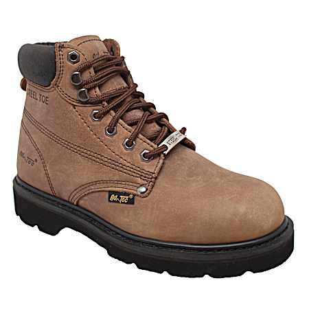 Men's 6 In. Nubuck Steel Toe Boot - Brown