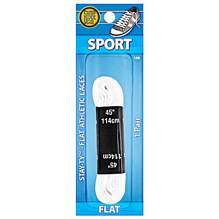 Flat Stay-Ty White Athletic Laces
