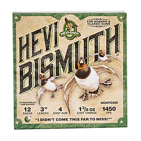 12 Gauge HEVI-Bismuth Waterfowl 3'' 4 Shot Shotshells - 25 Rounds