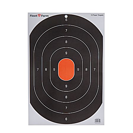 12 x 18 oval Silhouette Paper Target - 12 Pk