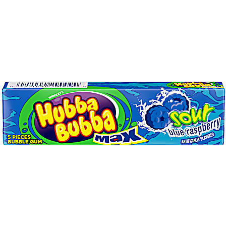 Max Sour Blue Raspberry Bubble Gum- 5 Pc