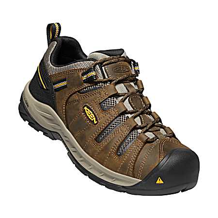 Men's Flint II Cascade Brown & Goldenrod Low Profile Soft Toe Work Shoe